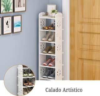 Zapatero Estrecho 7 Niveles Blanco