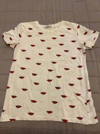 Camiseta Stradivarius Talla Única Estampado Labios