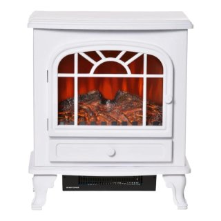 Chimenea eléctrica blanca
