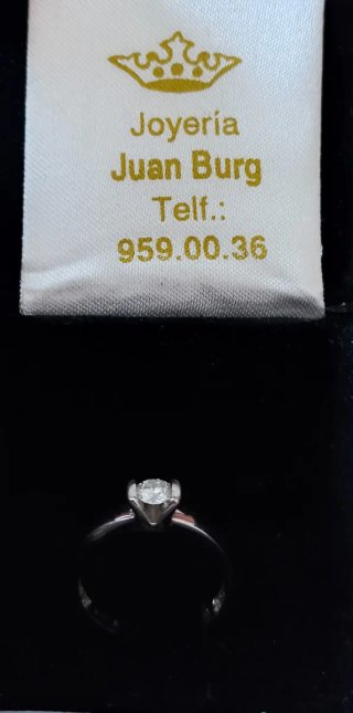 Anillo Oro Blanco 18k con Brillante 0.35ct