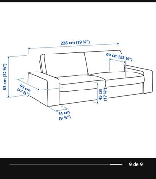 Sofá Ikea 3 plazas tela gris