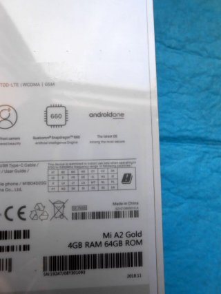 Xiaomi Mi A2 Gold sin abrir