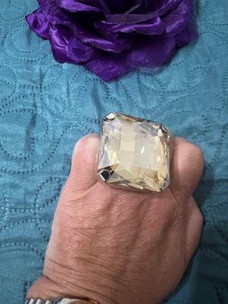 Anello cristallo champagne grande regolabile