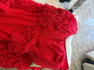 Traje de Flamenca Rojo Volantes