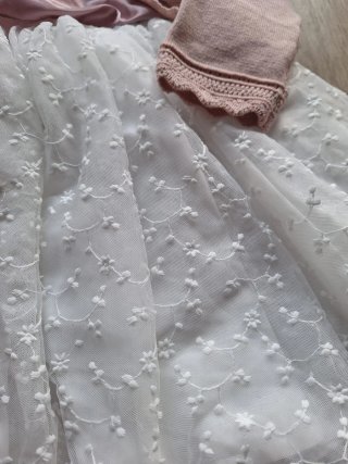 Conjunto vestido, chaqueta, medias y zapatos