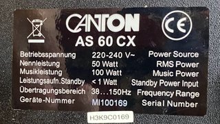 Subwoofer Canton AS60CX Negro