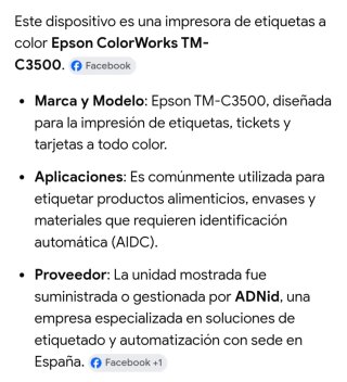 Impresora de etiquetas Epson TM-C3500