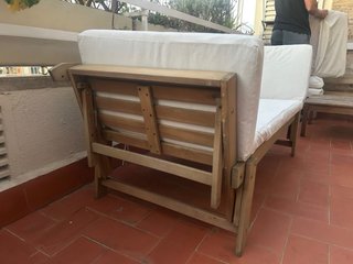 Sofá Exterior Sklum Madera Blanco