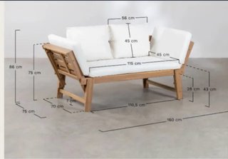 Sofá Exterior Sklum Madera Blanco
