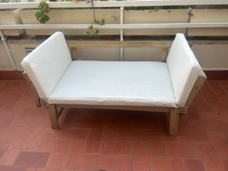 Sofá Exterior Sklum Madera Blanco