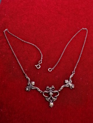 ARGENTO 925 collana stiel antico marcasite