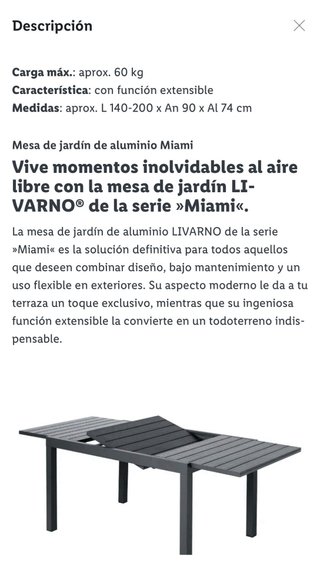Conjunto Mesa y Sillas Exterior. Aluminio.