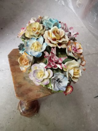 Cestino fiori ceramica Bassano anni 50