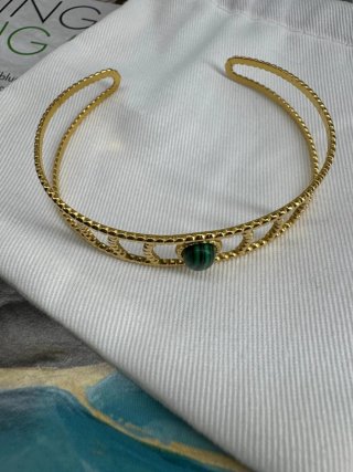 Pulsera acero inoxidable y baño de oro