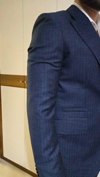Traje Mango Hombre Azul Raya