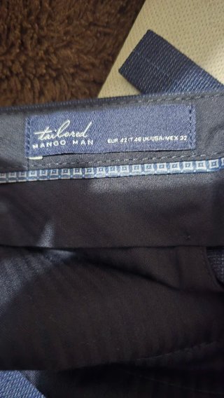Traje Mango Hombre Azul Raya