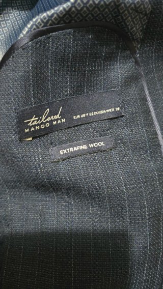 Traje Mango Hombre Azul Raya