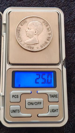 Moneda plata. 5 Pesetas Alfonso XIII 1888