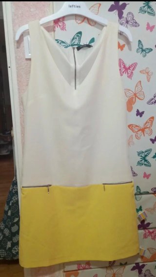 Vestido Mujer Formula Joven Blanco y Amarillo Tall