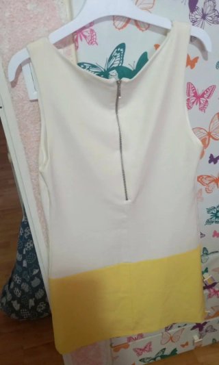 Vestido Mujer Formula Joven Blanco y Amarillo Tall