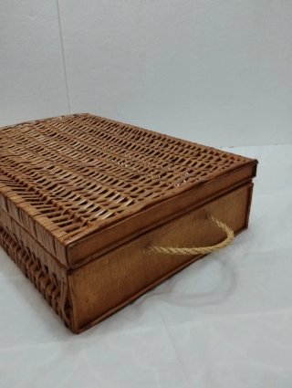 Caja Rectangular Mimbre artesanal 52x37x13 CT