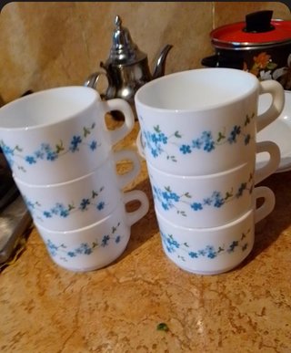 Conjunto 6 tazas diseño floral