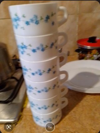 Conjunto 6 tazas diseño floral