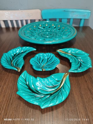 VALLAURIS CENTRO DE MESA VINTAGE PORCELANA FRANCES