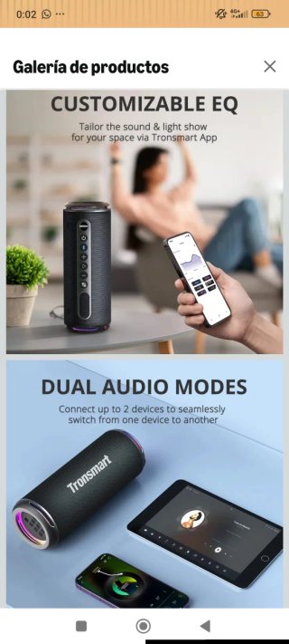 Altavoz Bluetooth Tronsmart Negro Waterproof