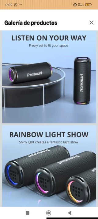 Altavoz Bluetooth Tronsmart Negro Waterproof