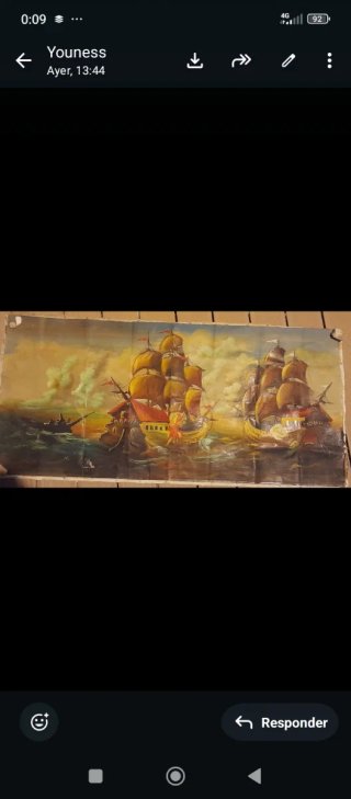 Antiguo cuadro de barcos