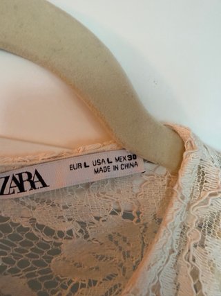 Vestido Zara Beige y Negro