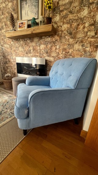 Sillón Azul Tapizado