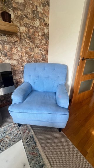 Sillón Azul Tapizado