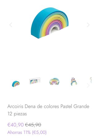 Arcoíris Dëna de silicona en colores pastel