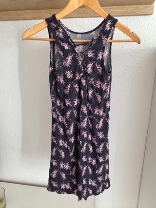Vestido corto flores espalda cruzada Talla XS
