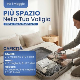 Set 9 Sacchi sottovuoto vestiti coperte piumone