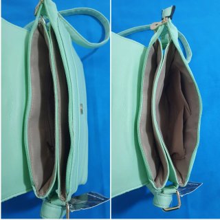 Bolso verde y multicolor tejido