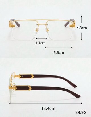 Gafas de Lujo Cuadradas Metal y Madera
