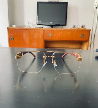 Gafas de Lujo Cuadradas Metal y Madera