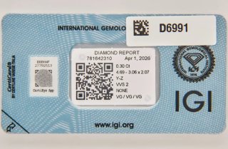 Diamante Natural Certificado IGI VVS2