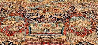Tappeto Persiano Kashan Figurativo 385x300