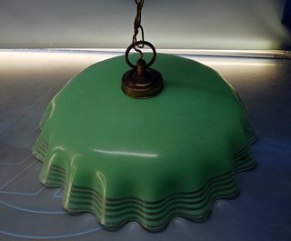 curiosa Lámpara de techo cristal verde 43 cm. diametro -Iluminación de Techo