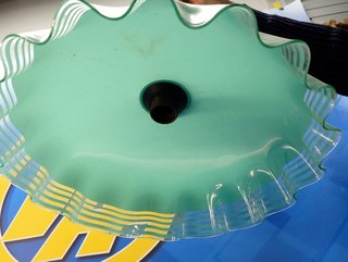 curiosa Lámpara de techo cristal verde 43 cm. diametro -Iluminación de Techo