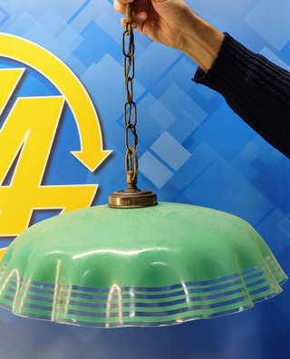 curiosa Lámpara de techo cristal verde 43 cm. diametro -Iluminación de Techo
