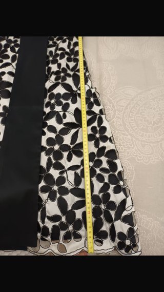 Vestido fiesta brocado beige y negro T40