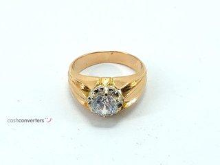 anillo oro 18k con piedra con circonita