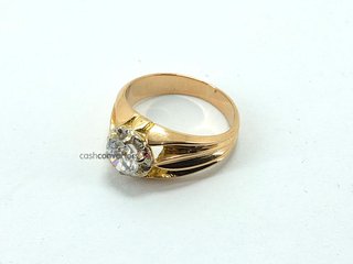anillo oro 18k con piedra con circonita