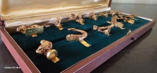 Set 12 Segnabicchieri GUCCI Vintage Metallo Dorato