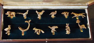 Set 12 Segnabicchieri GUCCI Vintage Metallo Dorato